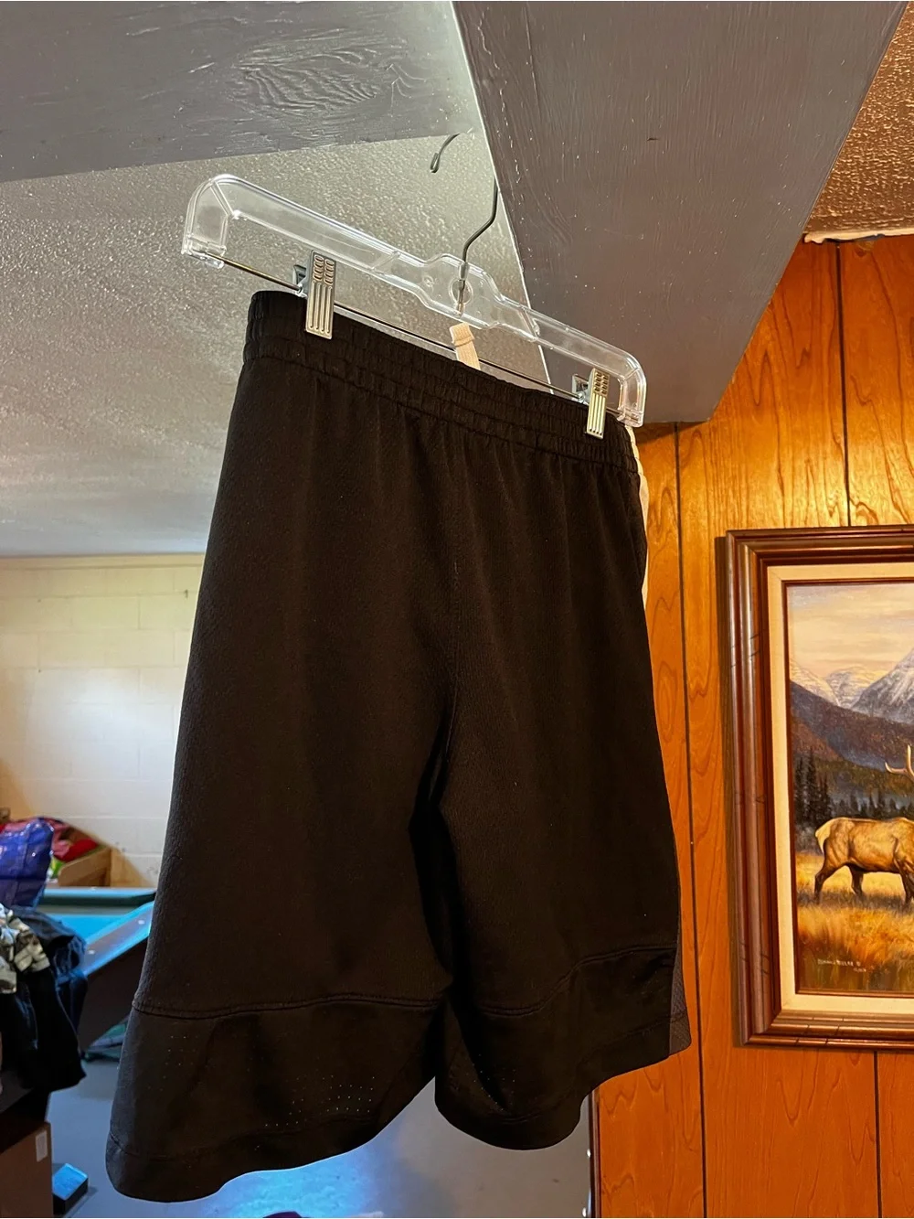 Nike Black and Gray Boys' Athletic Shorts with Swoosh